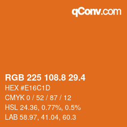 カラーコード: RGB 225 108.8 29.4 | qconv.com