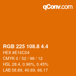 カラーコード: RGB 225 108.8 4.4 | qconv.com