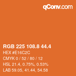 カラーコード: RGB 225 108.8 44.4 | qconv.com