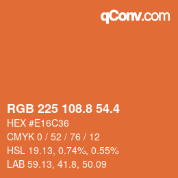 カラーコード: RGB 225 108.8 54.4 | qconv.com