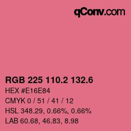 カラーコード: RGB 225 110.2 132.6 | qconv.com