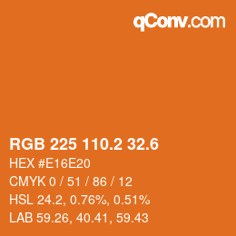 カラーコード: RGB 225 110.2 32.6 | qconv.com