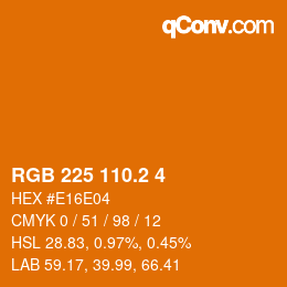 カラーコード: RGB 225 110.2 4 | qconv.com