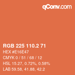 カラーコード: RGB 225 110.2 71 | qconv.com