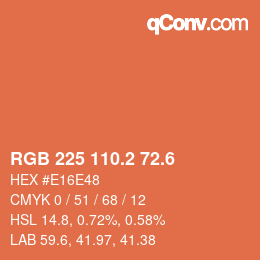 カラーコード: RGB 225 110.2 72.6 | qconv.com