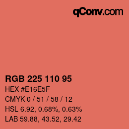 Farbcode: RGB 225 110 95 | qconv.com