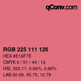 カラーコード: RGB 225 111 126 | qconv.com