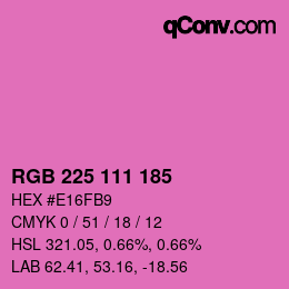 カラーコード: RGB 225 111 185 | qconv.com