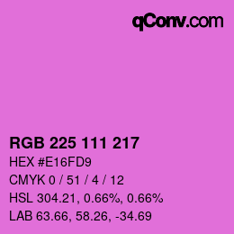 Color code: RGB 225 111 217 | qconv.com