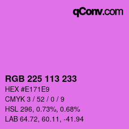 Color code: RGB 225 113 233 | qconv.com