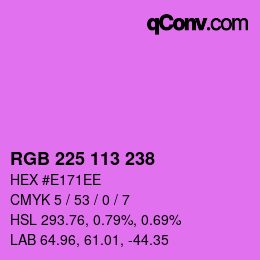 Color code: RGB 225 113 238 | qconv.com