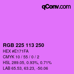 Color code: RGB 225 113 250 | qconv.com