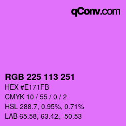 Color code: RGB 225 113 251 | qconv.com