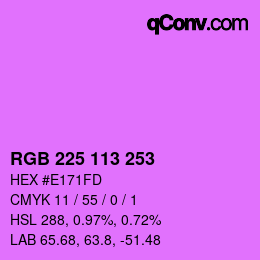 Color code: RGB 225 113 253 | qconv.com