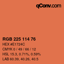 カラーコード: RGB 225 114 76 | qconv.com