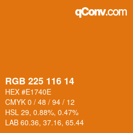 Farbcode: RGB 225 116 14 | qconv.com