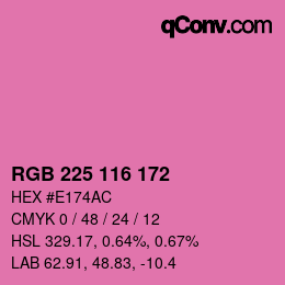 Color code: RGB 225 116 172 | qconv.com