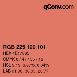 カラーコード: RGB 225 120 101 | qconv.com