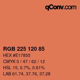 カラーコード: RGB 225 120 85 | qconv.com