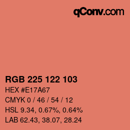 Color code: RGB 225 122 103 | qconv.com