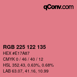 Color code: RGB 225 122 135 | qconv.com