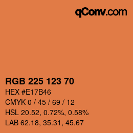 颜色代码: RGB 225 123 70 | qconv.com