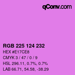 Color code: RGB 225 124 232 | qconv.com
