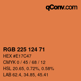 Color code: RGB 225 124 71 | qconv.com