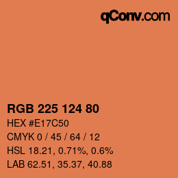 Color code: RGB 225 124 80 | qconv.com