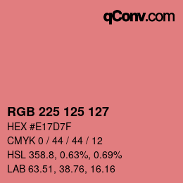 Color code: RGB 225 125 127 | qconv.com
