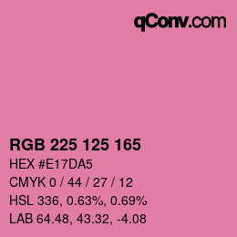 Color code: RGB 225 125 165 | qconv.com