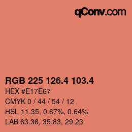 カラーコード: RGB 225 126.4 103.4 | qconv.com