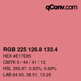 カラーコード: RGB 225 126.8 133.4 | qconv.com