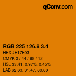 カラーコード: RGB 225 126.8 3.4 | qconv.com