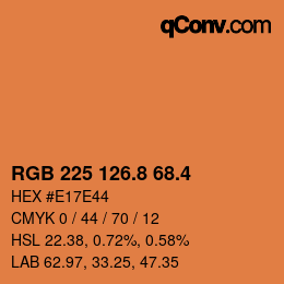 カラーコード: RGB 225 126.8 68.4 | qconv.com