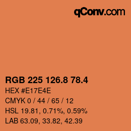 カラーコード: RGB 225 126.8 78.4 | qconv.com