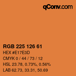 颜色代码: RGB 225 126 61 | qconv.com