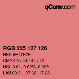Farbcode: RGB 225 127 126 | qconv.com