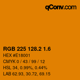 カラーコード: RGB 225 128.2 1.6 | qconv.com