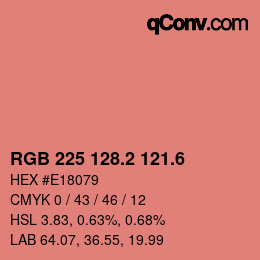 カラーコード: RGB 225 128.2 121.6 | qconv.com