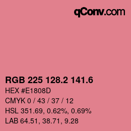 カラーコード: RGB 225 128.2 141.6 | qconv.com