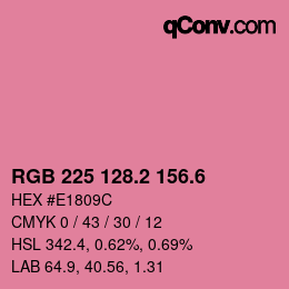 カラーコード: RGB 225 128.2 156.6 | qconv.com