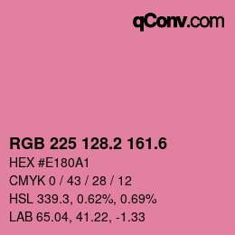 カラーコード: RGB 225 128.2 161.6 | qconv.com