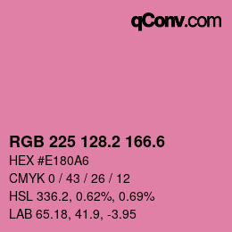 カラーコード: RGB 225 128.2 166.6 | qconv.com
