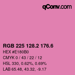 カラーコード: RGB 225 128.2 176.6 | qconv.com