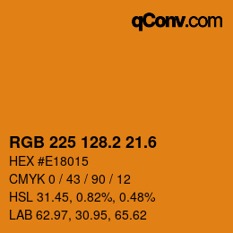 カラーコード: RGB 225 128.2 21.6 | qconv.com