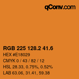 カラーコード: RGB 225 128.2 41.6 | qconv.com
