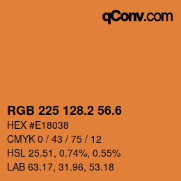 カラーコード: RGB 225 128.2 56.6 | qconv.com