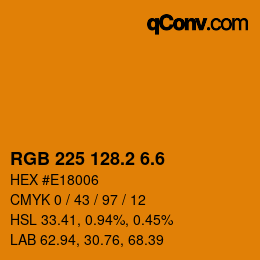 カラーコード: RGB 225 128.2 6.6 | qconv.com