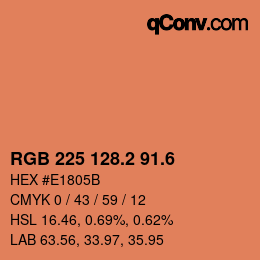 カラーコード: RGB 225 128.2 91.6 | qconv.com
